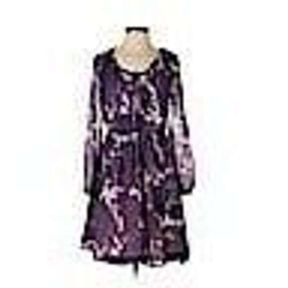 J Crew Purple Watercolor Silk Dress size 0 - Picture 7 of 7